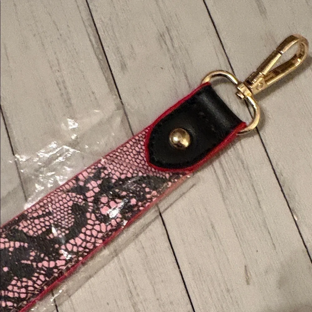 Elegant Pink and Black Lace guitar strap/purse strap